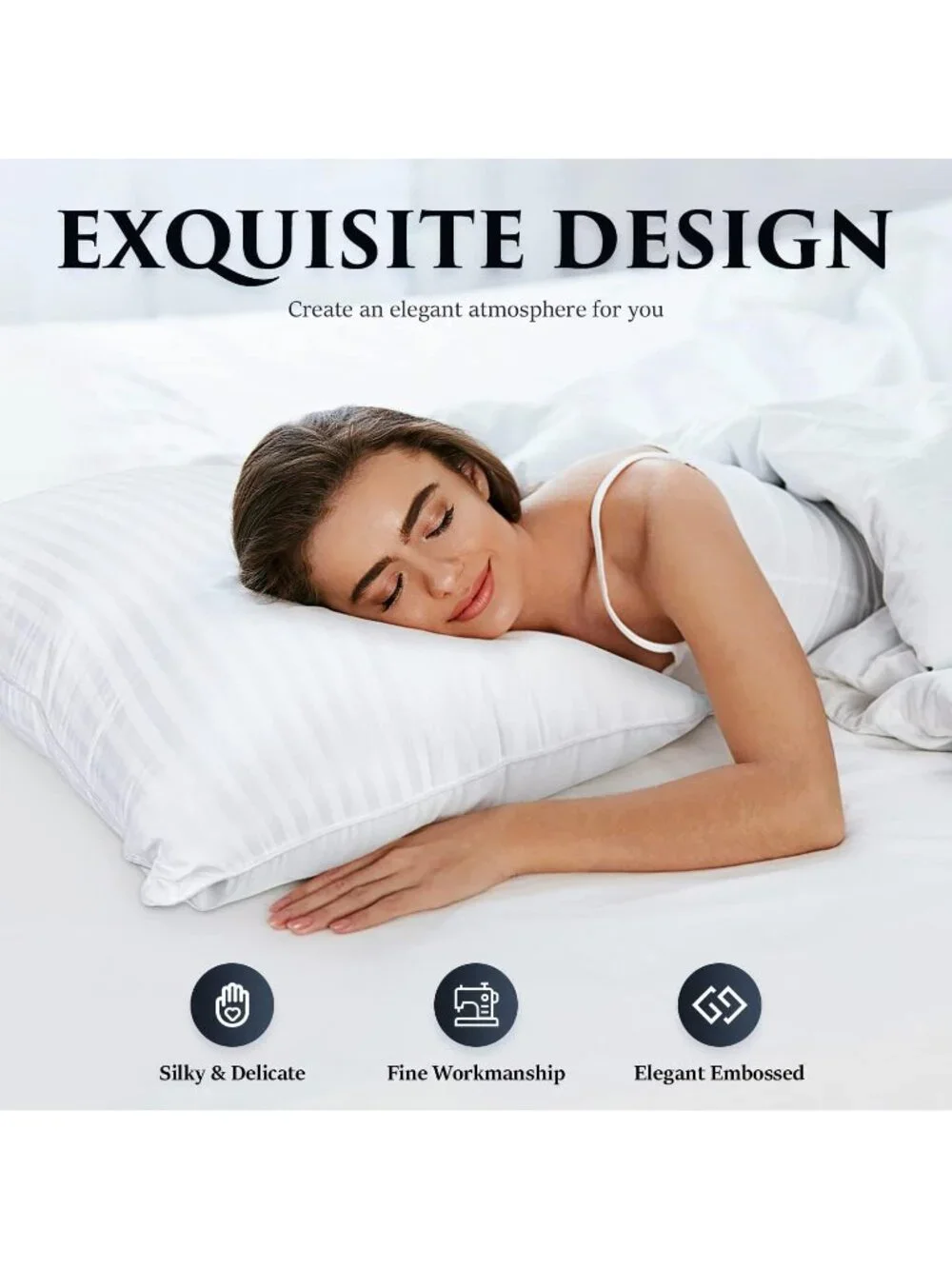 〽️Hotel Quality Bed Pillows Queen Size Set of 2 Cooling Down Alternative Pillow
